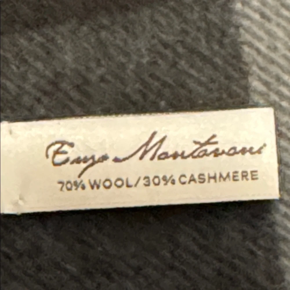 Enzo Mantovani Wool Cashmere Scarf black and‎ gray classic quality